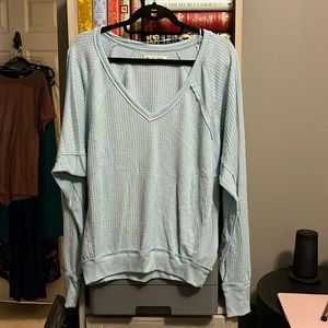 NWT we the free santa clara thermal top - touch of sky